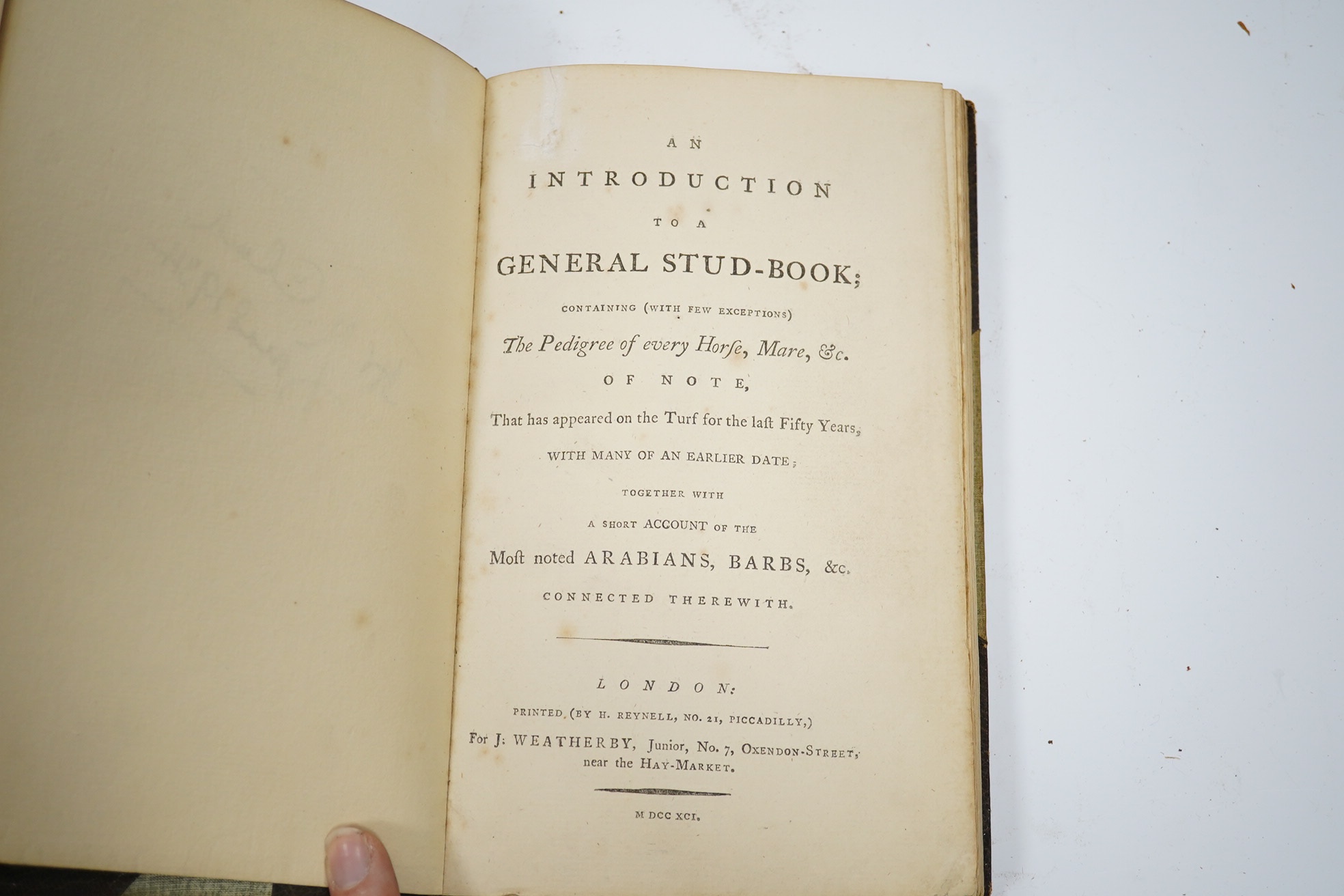 Prior, C.M. - The Royal Studs of the Sixteenth and Seventeenth Centuries, together with a reproduction of the second Earl Godolphin's Stud-Book ... 11 plates; original gilt ruled and lettered cloth. 
